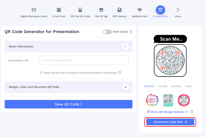 how to make a presentation into a qr code