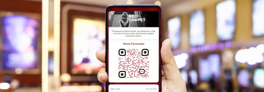 Event ticket on mobile with qr code