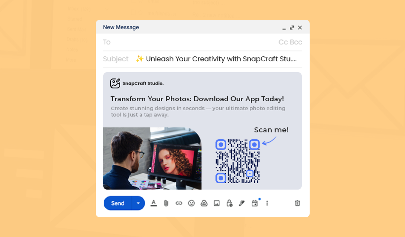 The image showcases a QR code that is for downloading an app. 