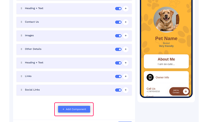 pet ID tag-additional components
