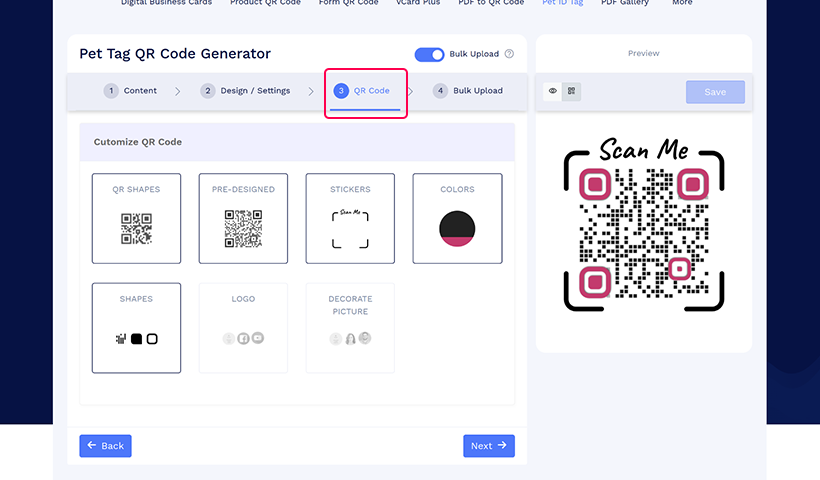 pet ID tag-QR code customization