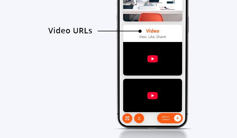 Digital business cards: Video URLs
