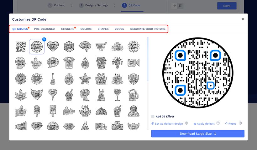 Step 3: Customize your QR code to align with your invitation’s aesthetics.