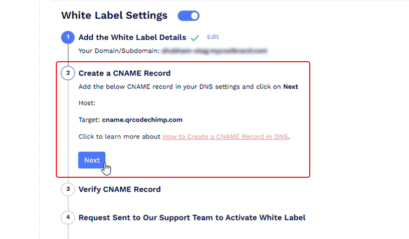 Step 4 - Create a CNAME record