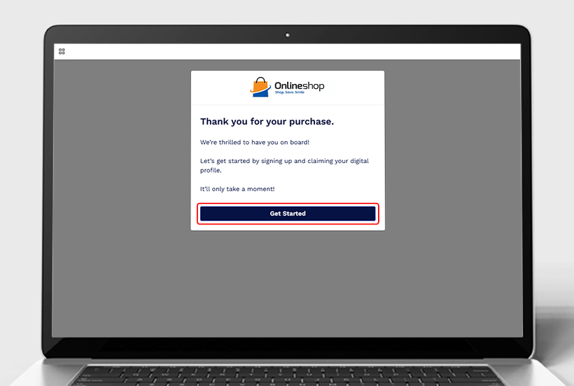Step 2: Welcome Screen: A welcome message appears, prompting the user to begin the setup process.