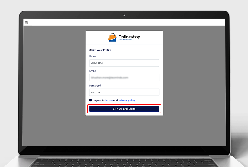 Step 3: Claim Your Profile: Enter details and click Sign Up and Claim.