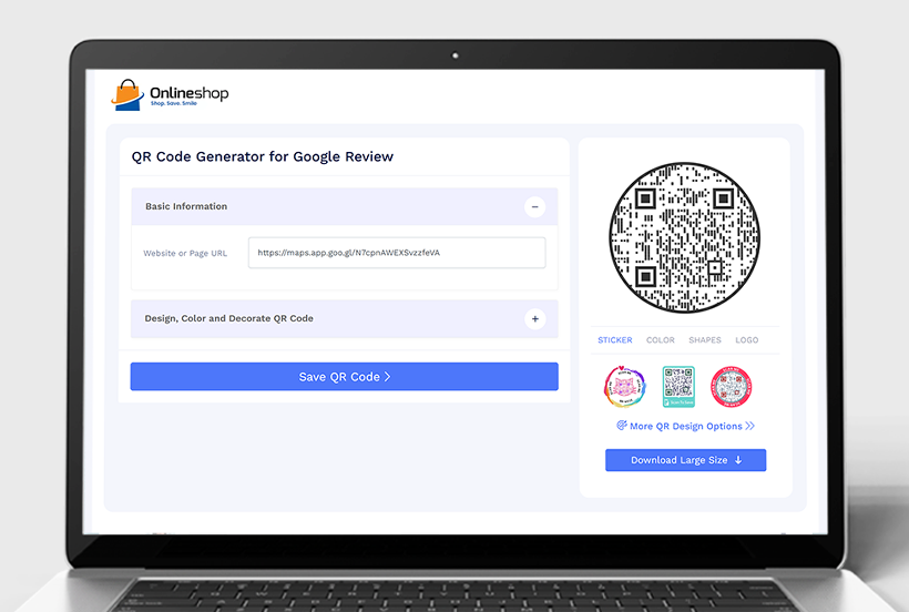 Step 5: Enter Business Information: Users input business name and Google Review Page URL.