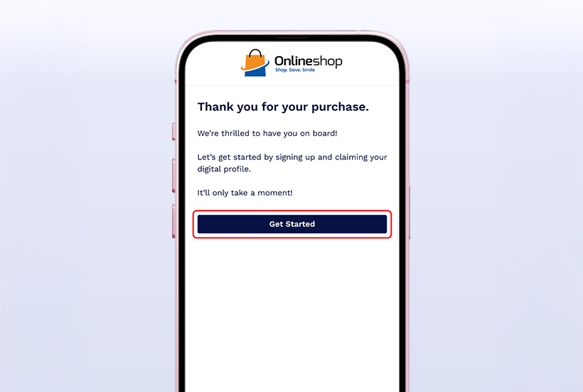 Step 2: Welcome Screen: A message guides them to claim their review page.
