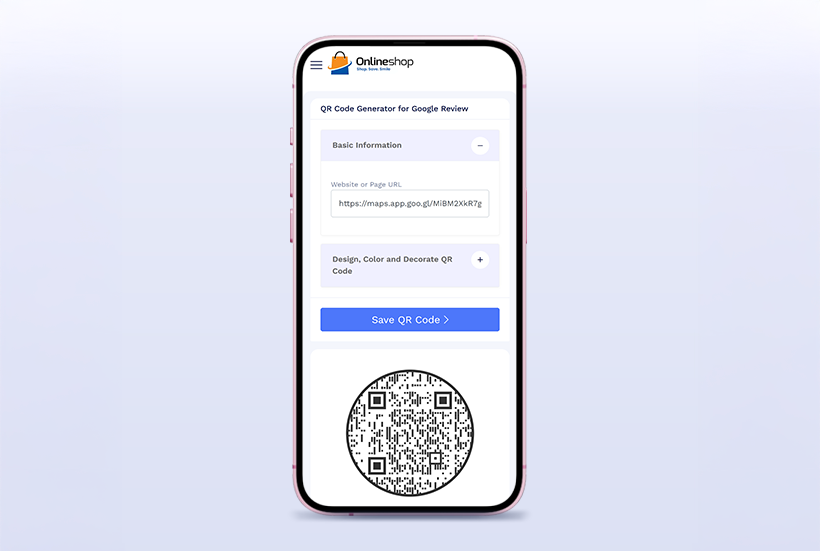 Step 5: Enter Business Information: Users input business name and Google Review Page URL.