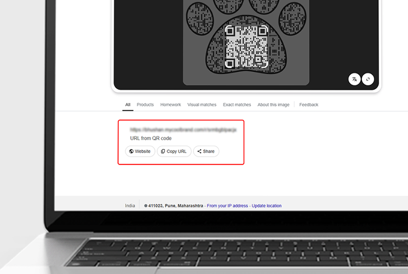 Step 1: Open the URL: Users access the provided link after purchasing the pet ID tag.
