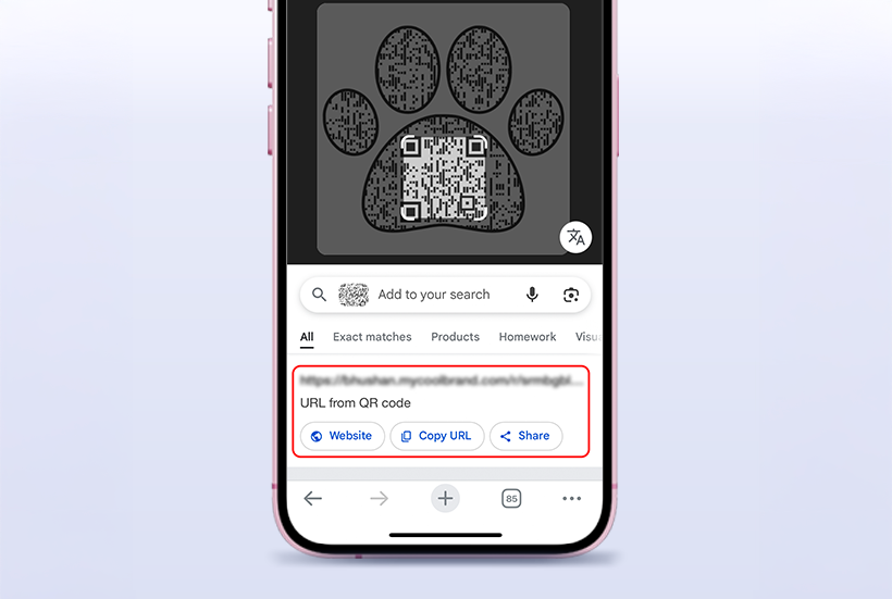 Step 1: Scan the QR Code or Tap NFC: The user scans the QR code or taps their NFC-enabled phone on the pet tag.