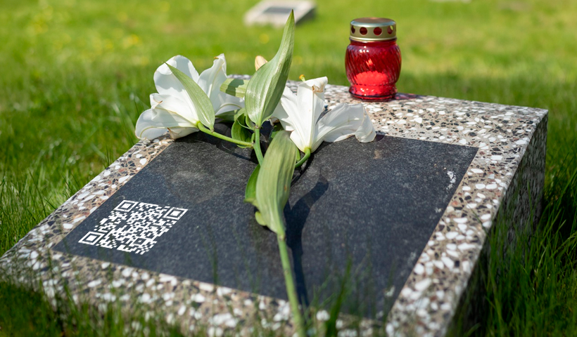 A gravestone QR code is a small, scannable code engraved or attached to a headstone.