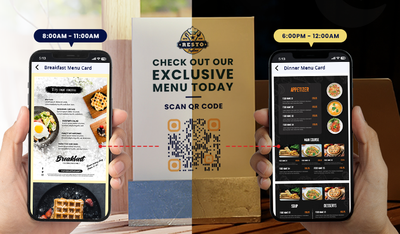 Smart digital menu at bars and restaurants