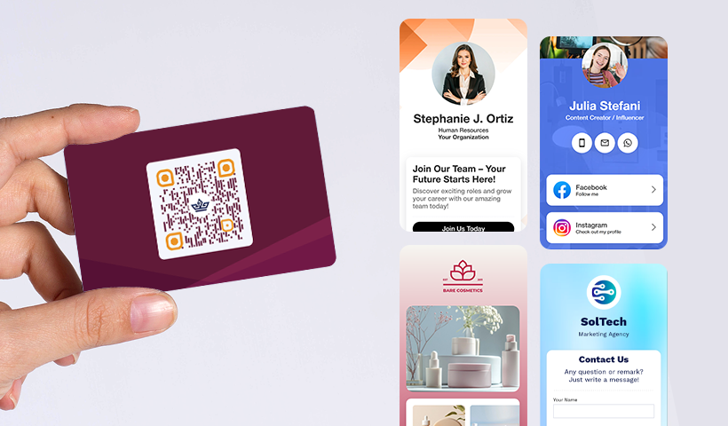 What can you link the QR code on your business card to? 
