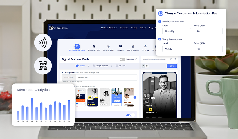 QRCodeChimp for reselling digital business cards