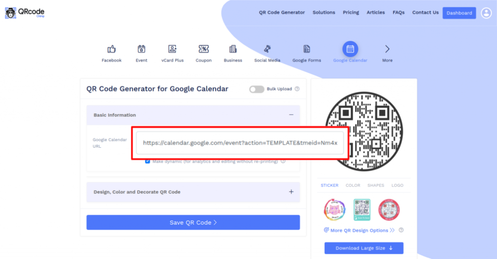 Google Calendar QR Code Let your event get saved on their phones